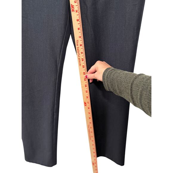 Tahari 10/30 High Rise Trousers $178 Stretch Cotton Dress Pants Crop Navy Blue - Picture 6 of 9